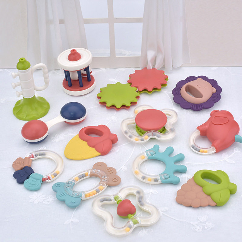 Baby hand bell toy 0-3 months newborn baby puzzle early education gear fixer can bite young children men and women 4