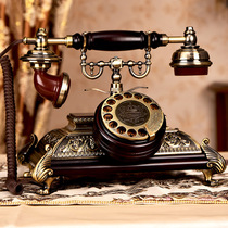 Muyuzhen Villa European style retro phone old antique telephone metal solid wood landline wireless card card landline machine