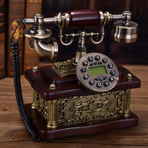 American solid wood retro telephone European home telephone antique European landline classical creative telephone