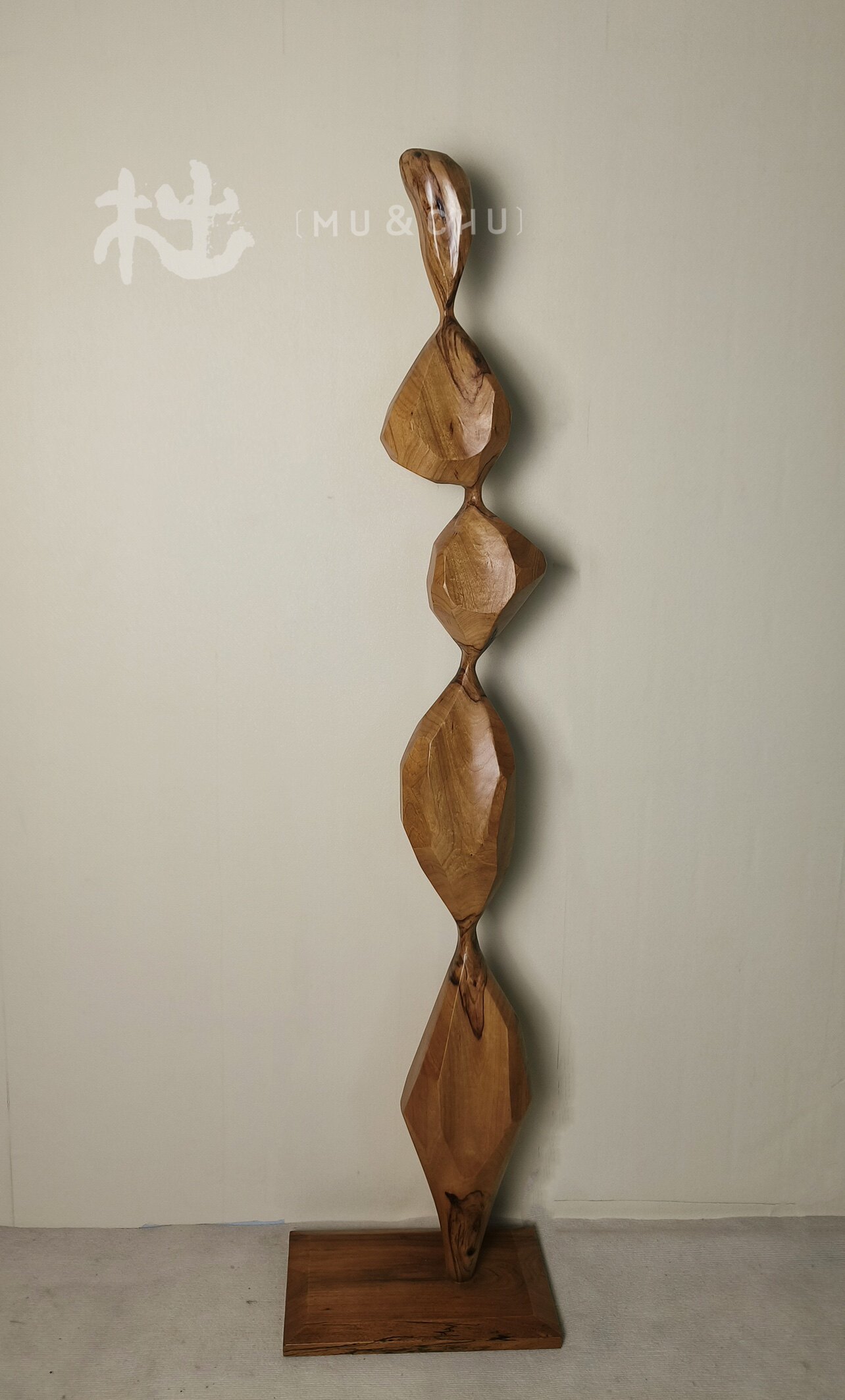 Silence Medieval Solid Wood Sculptures Shop Windows Decoration Folk Hangguan Living-room Tea Room Geometric Pillars Large Floor Pendulum-Taobao