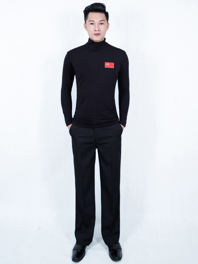 Men's Latin dance clothes high-necked long-sleeved national standard dance practice clothes modern dance clothes social dance clothes square dance clothes dance clothes