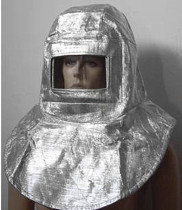 Fire insulation mask High temperature resistant 1000 degree hood aluminum foil cap splash-proof labor insurance fireproof headgear protective shawl