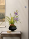 Orchid Artificial Bonsai with a High-End, Realistic Feel, Decorative Piece for Entryway and Tea Room, Sòng Dynasty Aesthetics, Fake Flowers, New Chinese Style, Zen-Inspired