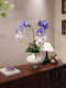 Phalaenopsis Orchid Purple Artificial Flower, High-End Realistic Fake Floral Art, Living Room Entrance Decoration, Light Luxury High-End Ornament