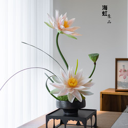 Lotus Artificial Flower, Light Luxury, High-End, New Chinese Style Ornament, Entrance Faux Bonsai, High-Quality, Realistic Tea Room Decoration