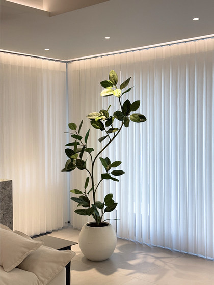 Haihong Jingpin Alpine Ficus simulated green plant PU raw high-end light luxury living room indoor fake flower tree large floor-standing potted plant