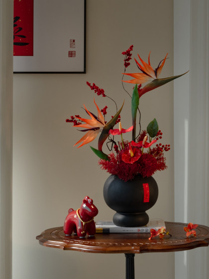 Housewarming Bouquet, Artificial Flower Arrangement, Fortune Fruit, New Year's Eve Flower Decoration, Decorative Ornaments, Strelitzia Flower, Fake High-End Feel, New Year Celebration