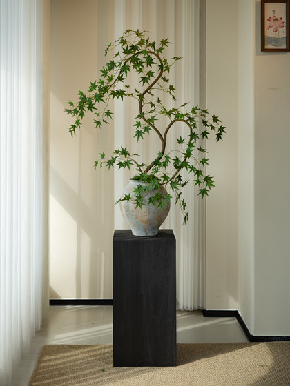 Flowing Spring Maple Artificial Green Plant Fake Flower Zen-Inspired New Song-Style Tea Room Decoration Entrance Ornament High-End Small Bonsai