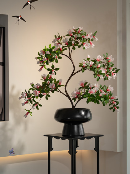 Simulated Wet-Look Entryway Bonsai, High-Quality Decorative Fake Floral Arrangements, Luxury and Realistic Decorations for Living Room and Tea Room