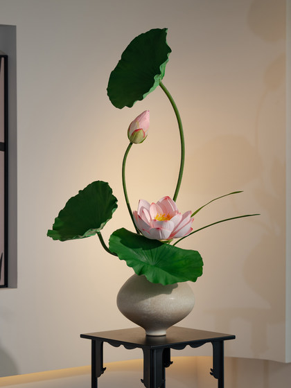 Artificial Lotus Flower Potted Plant with a High-End, Realistic Feel, Suitable for Entryway, Tea Room, Song Dynasty Aesthetic Decoration, Wabi-Sabi Style for Living and Dining Rooms