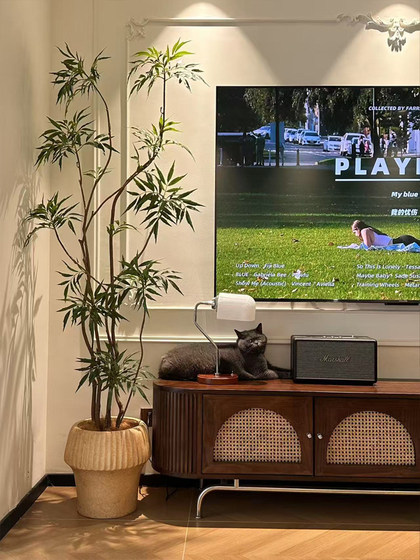 Haohong Jingpin Huangtianzhu Artificial Green Plant, High-End Light Luxury, Mid-Century Style Living Room Decoration, Fake Tree, Large Floor-Standing Potted Plant