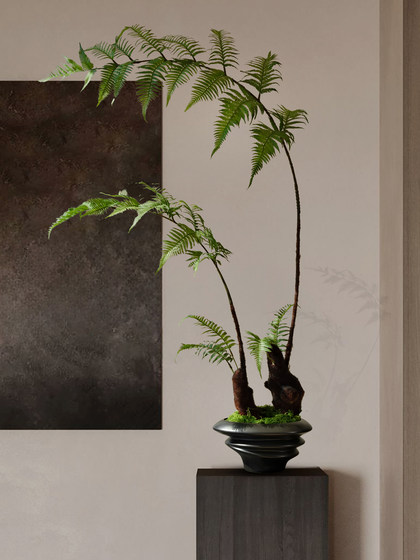 Faux Fern Potted Plant, Artificial Flowers, New Chinese-Style Tea Room Decoration, Zen-Inspired High-End Vintage Atmosphere