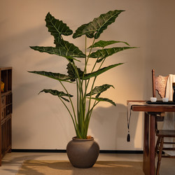 High-End Large Artificial Green Plant, Fake Potted Plant, Realistic Atmosphere for Living Room and Tea Room