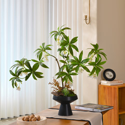 Waterstone Banyan Bonsai Artificial Green Planting Fake Flower Fancy Realistic Decoration Entrance Tea Room Living Room Chinese Decoration