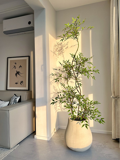 Haohong Jingpin Nantian Bamboo Artificial Green Plant Pu Indoor Living Room Simulated Fake Tree High-End Light Luxury Large Floor-Standing Potted Plant