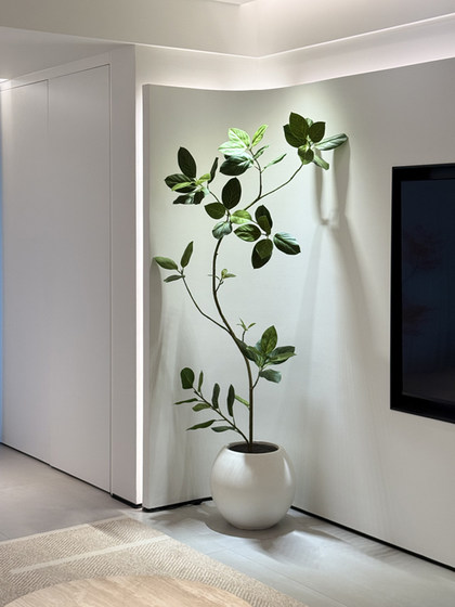 Haihong Jingpin Alpine Ficus simulated green plant PU raw high-end light luxury living room indoor fake flower tree large floor-standing potted plant