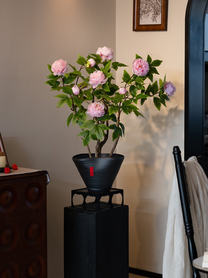 Peony Artificial Flower, High-End Fake Flower for New Year, Song Dynasty Aesthetics, New Year's Eve Decoration for Guest Room, Restaurant, Entrance Hall, Realistic Ornament