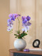 Phalaenopsis Orchid Purple Artificial Flower, High-End Realistic Fake Floral Art, Living Room Entrance Decoration, Light Luxury High-End Ornament