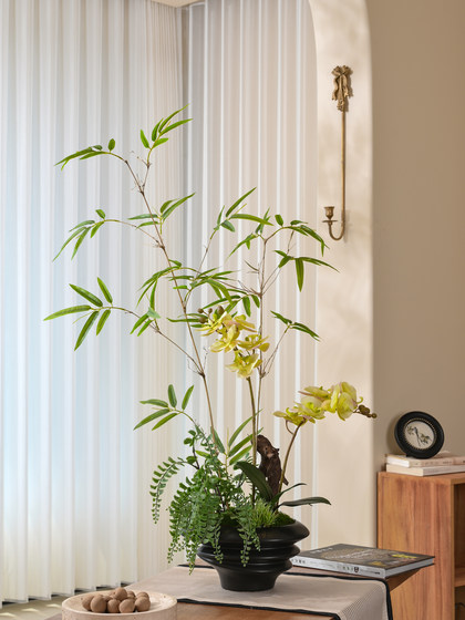 Bamboo Phalaenopsis Bonsai Artificial Green Plant Fake Flower Song-Style High-End Realistic Chinese Tea Room Zen Decorative Ornament