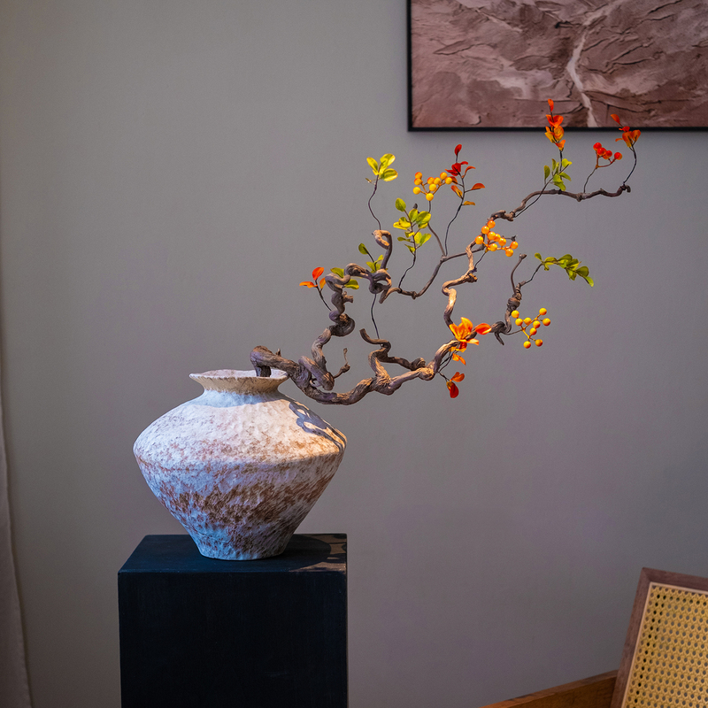 Simulated Green Plants from Haihongjingpin Mountain, Light Luxury High-End Living Room Dining Table Tea Room Decoration, Wabi-Sabi Style Zen Ornaments