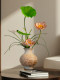 Artificial Lotus Bonsai for Dining Room Tabletop, French-Style Chinese Decor, High-End Realistic Fake Flower Arrangement for Entryway and Tea Room