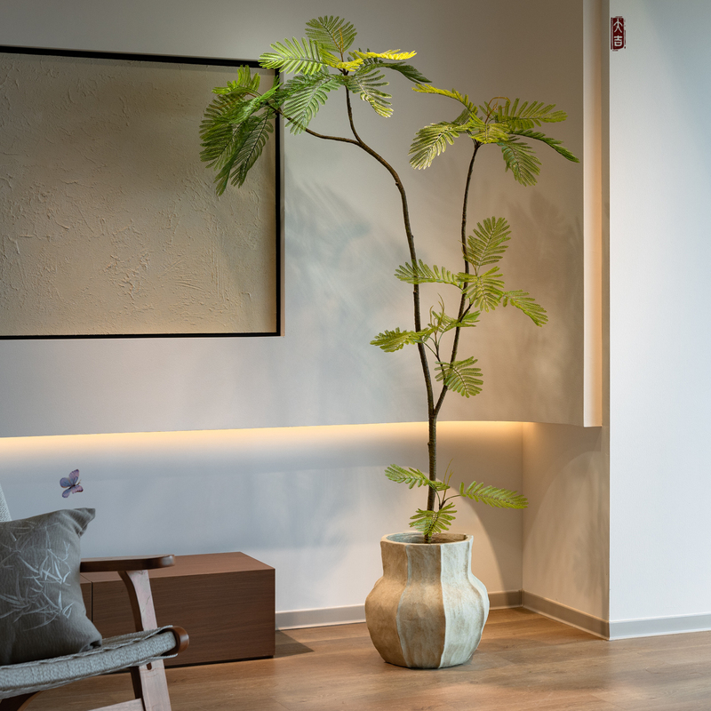 Acacia Tree Artificial Green Plant Fake Bonsai High-End Atmosphere Realistic Living Room Floor-Standing Large Decorative Ornament Jacaranda Acacia Tree Artificial Green Plant Fake Bonsai High-End Atmosphere Realistic Living Room Floor-Standing Large Decorative Ornament Jacaranda