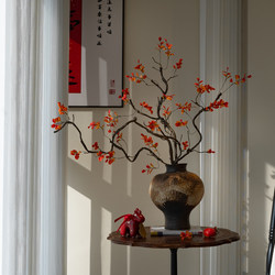 Autumn Maple Leaves, Fortune Fruit, Restaurant Tea Room, New Year's Eve Flower Decorations, Wabi-Sabi Style, Simulated Fake Song Dynasty Dragon Jujube Branches