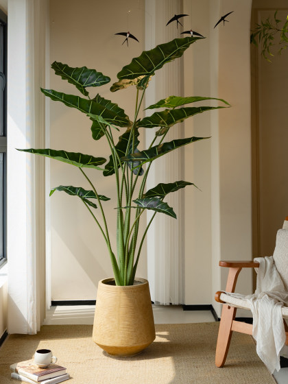 High-End Large Artificial Green Plant, Fake Potted Plant, Realistic Atmosphere for Living Room and Tea Room