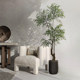 Artificial Green Plant, Nandina Bamboo Plant Decoration, Large Fake Tree, Living Room Floor-Standing Potted Plant Ornament, Nordic Bonsai