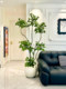 Haohong Jingpin Happiness Tree Artificial Green Plant, High-End Light Luxury Indoor Living Room Bionic Large Potted Plant, Floor-Standing Fake Plant