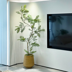 High-End Luxury Artificial Jacaranda Tree with Blue Flowers for Indoor Living Room Decoration, Large Floor-Standing Potted Plant