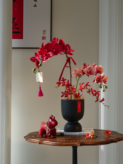 Phalaenopsis Artificial Flower Decoration, High-End and Realistic, Living Room Indoor Bouquet, Housewarming Celebration Decoration