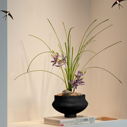 Simulated Orchid Bonsai, Artificial Flowers, High-End and Realistic, Desktop Decoration, Entrance Hall, Tea Room, New Chinese Style, Song Dynasty Aesthetics