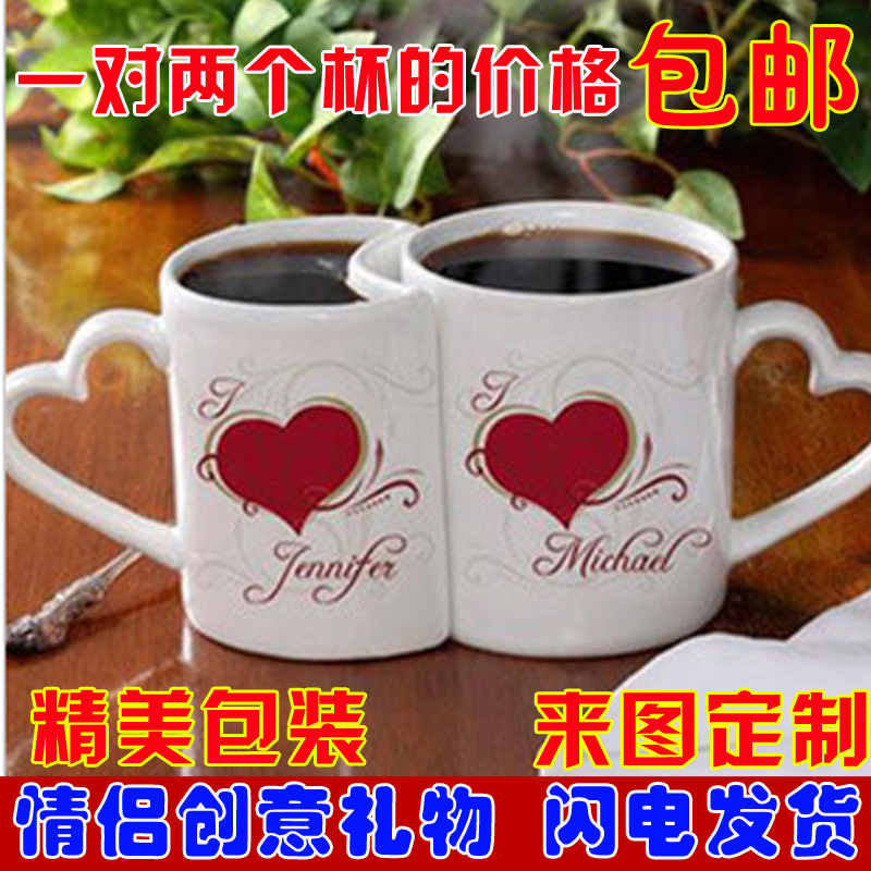 diy ceramic lovers mug a pair of custom set up creative personality water glasses mark cup printed photo pair cup