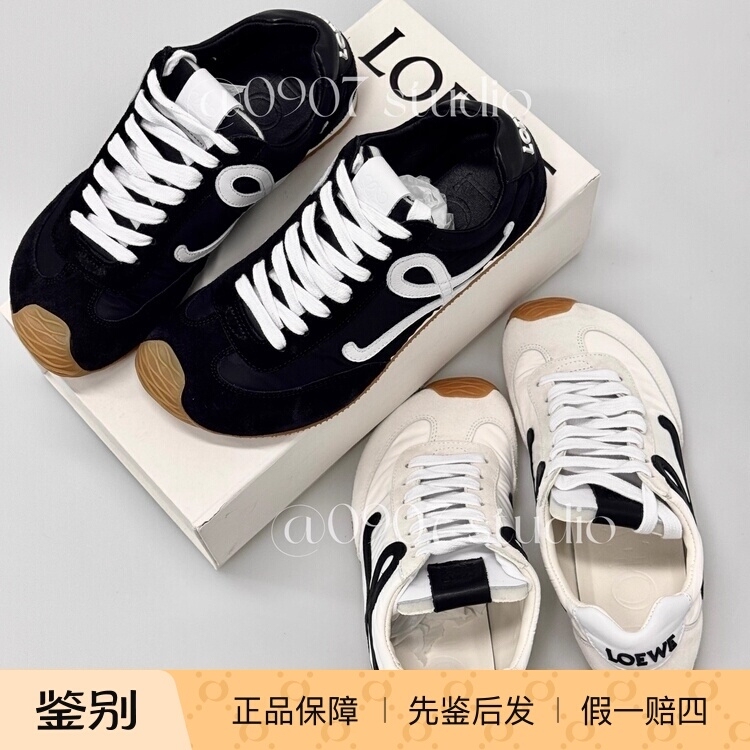 【0907】Loewe Ballet Runner 2.0 Black and White Sneakers in Stock