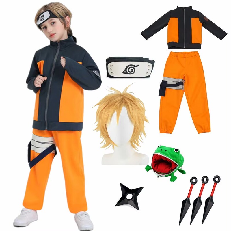 Two-Dimensional Naruto Uzumaki Naruto Costume Boruto Shippuden Naruto Clothes Cos Outfit Spring, Autumn, Winter