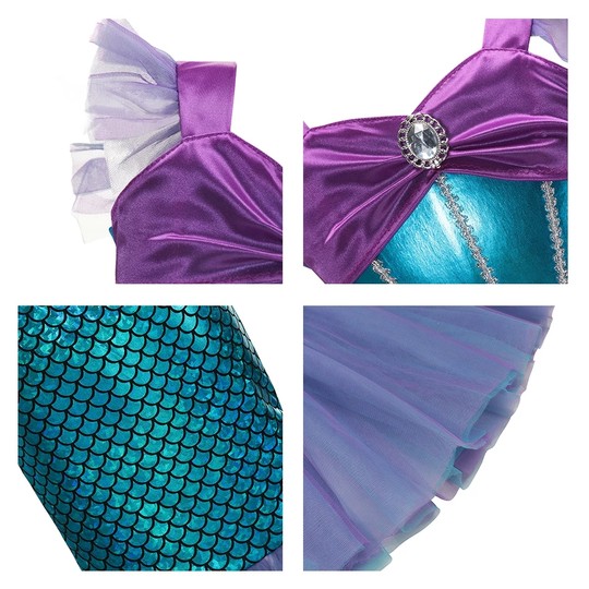 Halloween Mermaid Dress Kidsren's Dress Disney Mermaid Princess Dress Performance Girls Catwalk Clothing