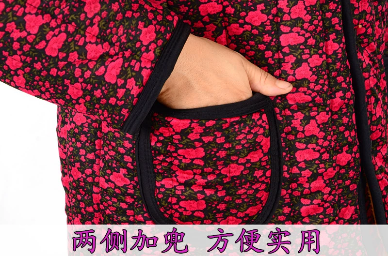 Phụ nữ trung niên mùa đông cộng với quần áo độn nhung cho người già quần ấm áo thun cotton rộng quần phù hợp với size lớn áo kiểu nữ đẹp tuổi 40