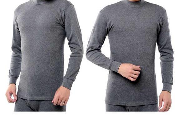 Qiuyi Qiuku Trung niên cotton mỏng phần cơ sở đồ lót nhiệt cotton nam cao cổ áo len thiết lập bộ đồ nam cao tuổi