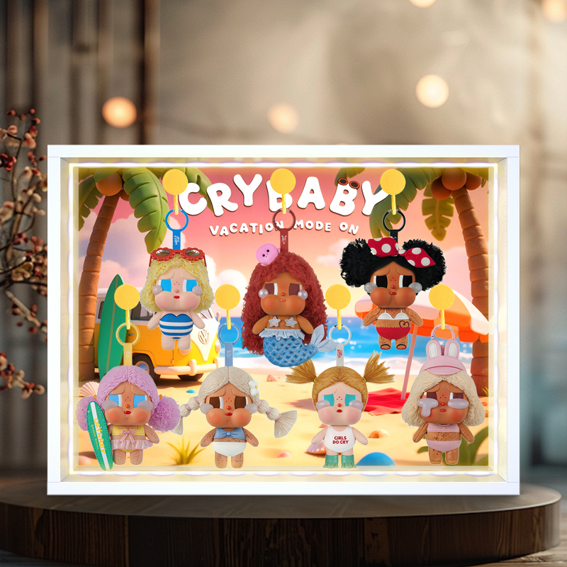 Suitable for Crybaby Vacation Mode on Holiday Series Vinyl Plush Photo Frame Display Box