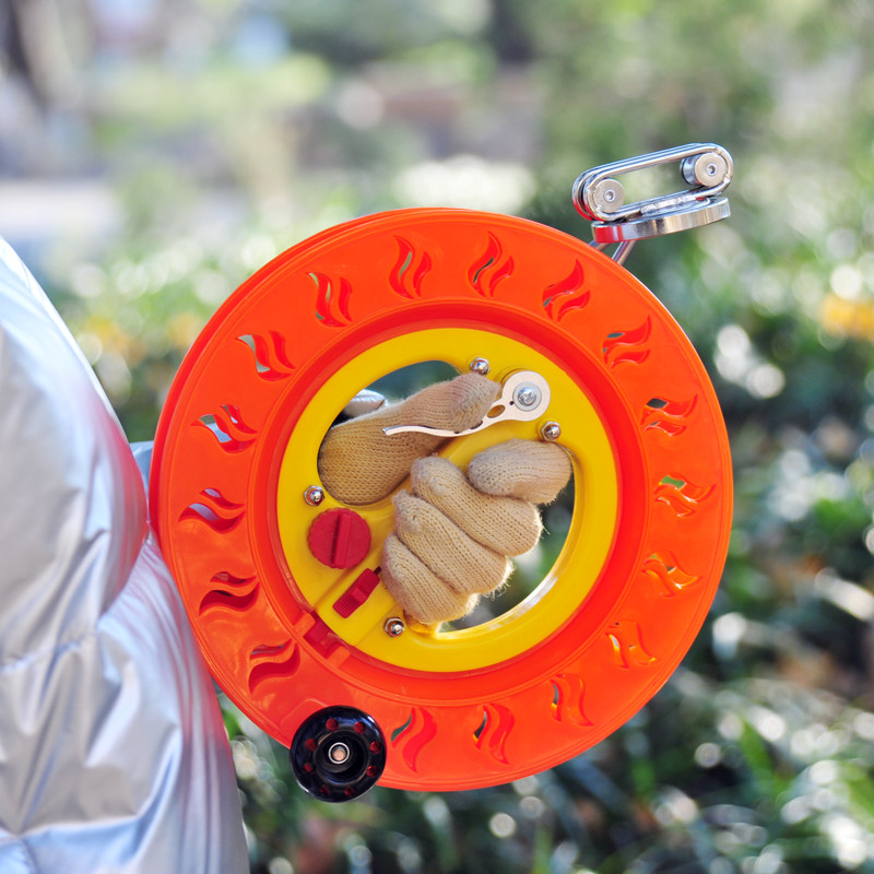 New kite line wheel brake anti-reverse take-up device release flywheel ABS crystal children adult hand holding large universal