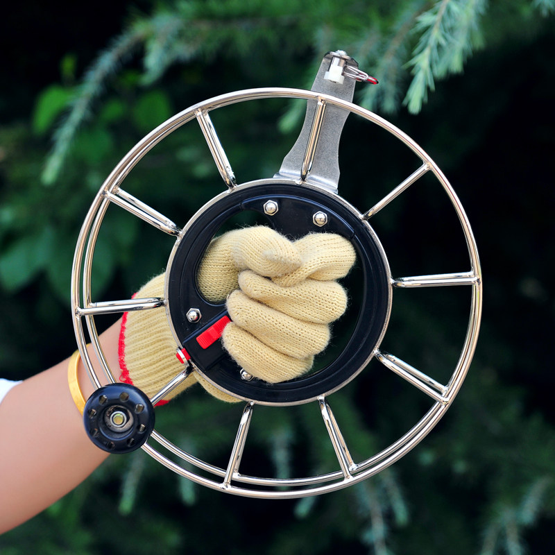 2023 new stainless steel holding kite wheel mute winding disc wheel upscale large bearing with lock grip wheel without braces-Taobao