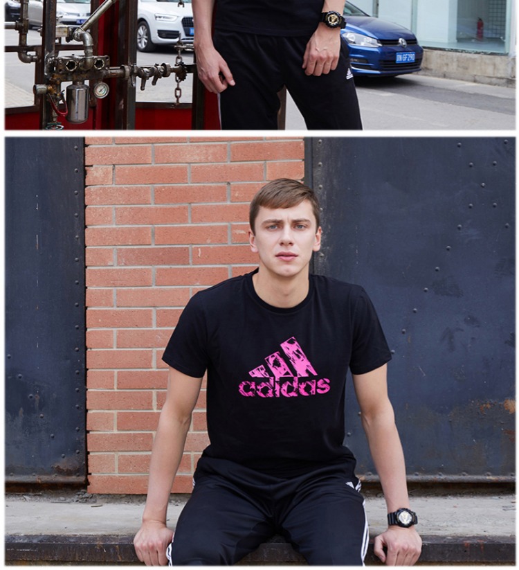 Adidas adidas ngắn tay nam mới cổ tròn thể thao giản dị thoáng khí tập thể dục chạy áo thun áo ba lỗ gymshark