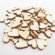 100 packs 1 2cm Mini heart-shaped small wood pieces Log Peach Hearts Wedding Celebration of children Handmade Diy wood chips