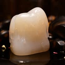 Jun Xin Mo Shoushan Stone Seal Twilight Snow Button Seal Boutique Gaoshan Crystal Handmade Custom Seal Carving Calligraphy and Painting with Seal Ornaments