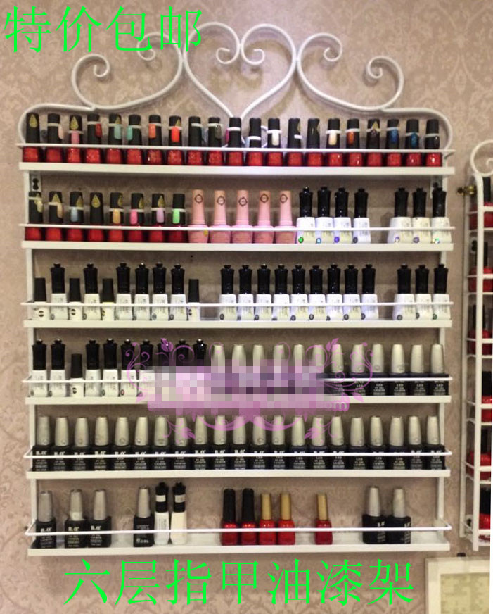 Beauty Chia Store Rack Nail Polish Wall-mounted Chia Oil Glue Display Cabinet Rack Shelf Mouth Red Tattooed Coloring Matter Shelving