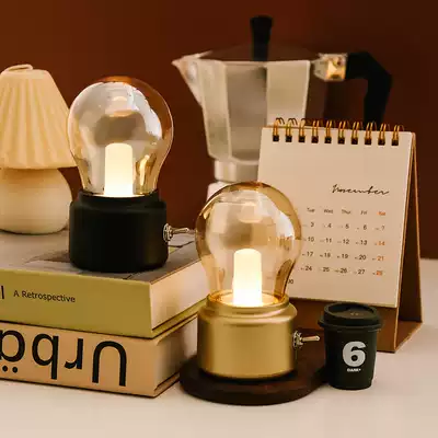 Retro light bulb night light mini charging Light LED bedside lamp bedroom desk lamp Wall USB lamp creative gift