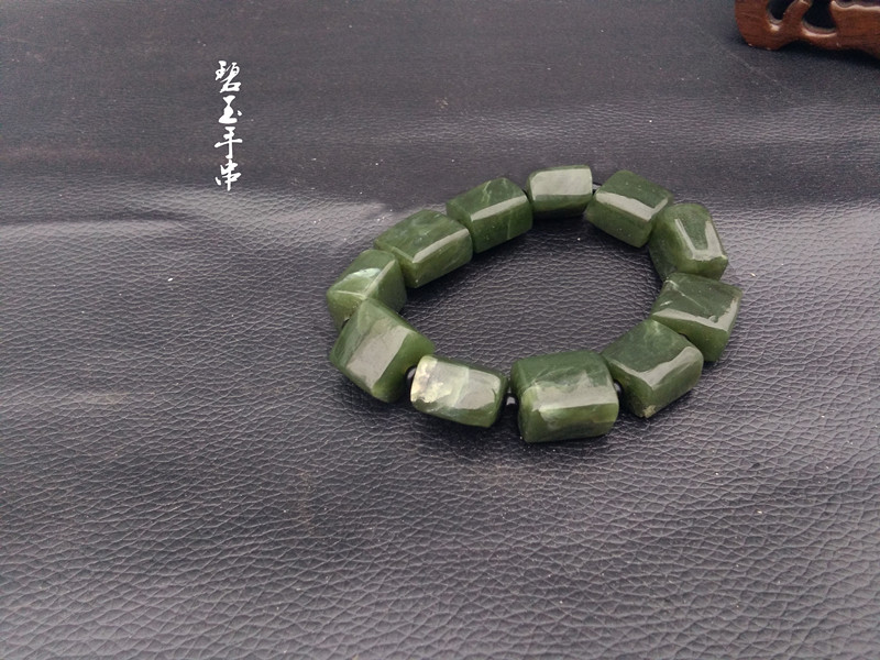 Jade-ling jade ware Russian Beyjade bracelet jade handstring hand-in-hand, male and female, with jade ornaments-Taobao