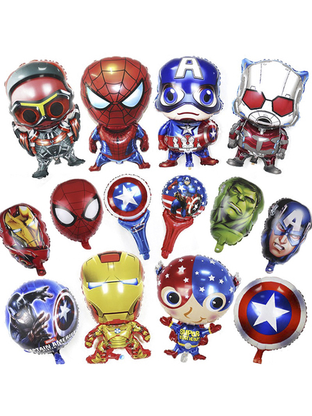 Avengers Spider-Man Aluminum Balloon Kids Toy Party Venue Decoration Supplies Captain America Floating Balloon