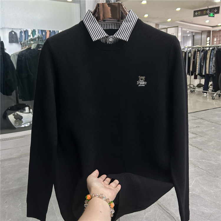 【H Brand】Thickened and Upgraded! Warm Stove-Like Feel! One Piece for Winter! Branded Cut-Label Men's Thick Knit Sweater 【H Brand】Thickened and Upgraded! Warm Stove-Like Feel! One Piece for Winter! Branded Cut-Label Men's Thick Knit Sweater
